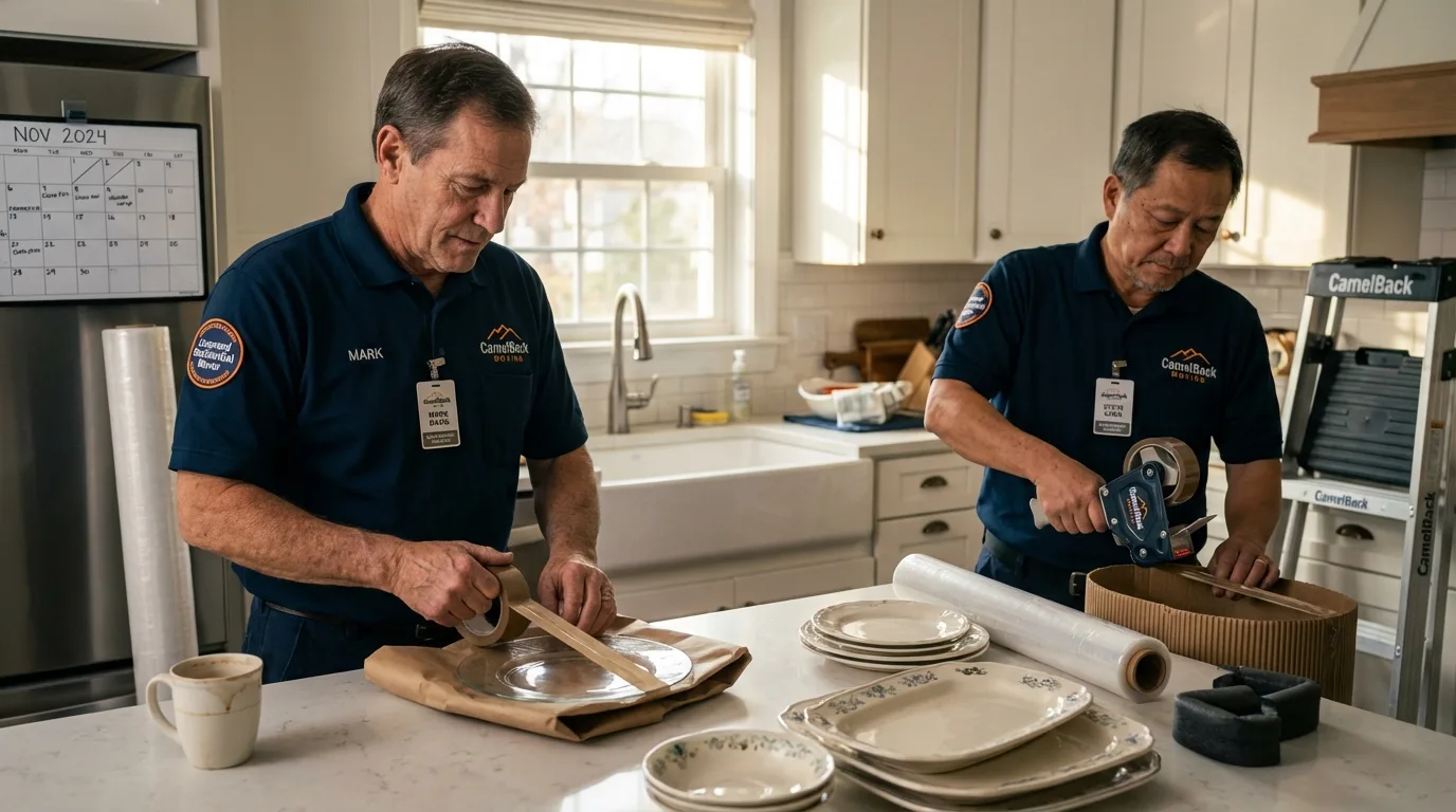 Professional crew packing kitchen dishware in Demorest, GA